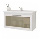 Ver imagem 3 de Gabinete de Banheiro 1 Porta Vidro Reflecta Basculante 1 Gaveta 1 Cuba 79cm Hibisco MGM Móveis