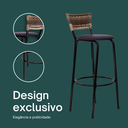 Ver imagem 4 de Kit 6 Bancos para Bancada Banqueta Alta Cappuccino Balcão Cozinha Bistrô Área Gourmet Churrasqueira