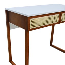 Aparador/Escrivaninha Lyon 2 Gavetas - Amêndoa Branco - 8