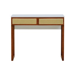 Aparador/Escrivaninha Lyon 2 Gavetas - Amêndoa Branco - 6