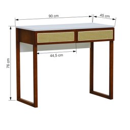Aparador/Escrivaninha Lyon 2 Gavetas - Amêndoa Branco - 3