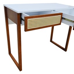 Aparador/Escrivaninha Lyon 2 Gavetas - Amêndoa Branco - 9