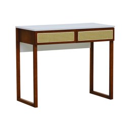 Aparador/Escrivaninha Lyon 2 Gavetas - Amêndoa Branco - 1