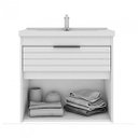 Ver imagem 2 de Gabinete de Banheiro 1 Porta Vidro Reflecta Basculante 1 Gaveta Bipartida 1 Cuba 59cm Azaléia MGM Mó