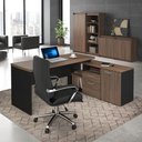 Ver imagem 1 de Conjunto Móveis de Escritório Completo Diretor Mesa Armário Aberto Fechado Balcão Kit Sala