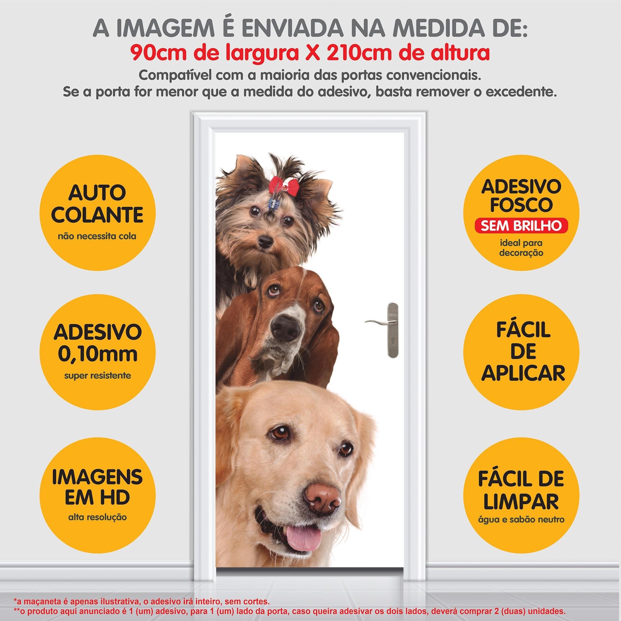 Adesivo Decorativo Porta Animais Cachorros Cão Pet Shop - 5