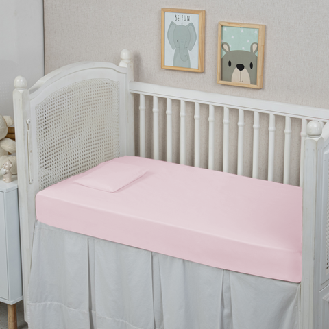 Lençol Americano Berço de Bebê 200 Fios 100% Algodão com Elástico 01 Peça:rosa