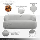 Ver imagem 4 de Conjunto Sala de Estar Decorativo Charlote 1 Sofá 180cm 2 Lugares 1 Poltrona Base Fixa com Puff Bouc