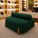 Ver imagem 3 de Poltrona Organica Ilha Bouclé p/ Closet e Consultório:Verde/Liso