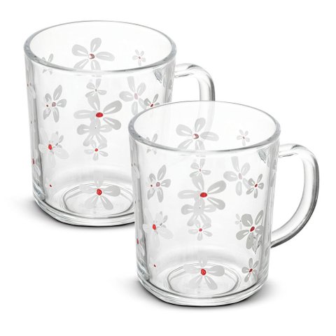 Jogo de Canecas de Café de Vidro Vetra 220ml 2 Peças - Lyor