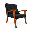 Ver imagem 3 de Kit 2 Poltronas Jade Linho Premium Escritório Recepção Sala de Estar Decorativa:preto