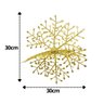 Jogo 2 Flocos de Neve Decorativo 3d Glitter Brilho Dourado 25x25cm - Nataluz - 6