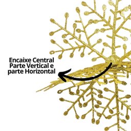 Jogo 2 Flocos de Neve Decorativo 3d Glitter Brilho Dourado 25x25cm - Nataluz - 4 Jogo 2 Flocos de Neve Decorativo 3d Glitter Brilho Dourado 25x25cm - Nataluz - 4