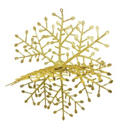Jogo 2 Flocos de Neve Decorativo 3d Glitter Brilho Dourado 25x25cm - Nataluz - 3 Jogo 2 Flocos de Neve Decorativo 3d Glitter Brilho Dourado 25x25cm - Nataluz - 3