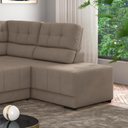 Ver imagem 4 de Sofá de Canto Retrátil e Reclinável 5 Lugares Veludo Firenze Besthouse Castor