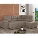 Ver imagem 2 de Sofá de Canto Retrátil e Reclinável 5 Lugares Veludo Firenze Besthouse Castor