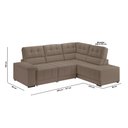 Ver mais imagens de Sofá de Canto Retrátil e Reclinável 5 Lugares Veludo Firenze Besthouse Castor