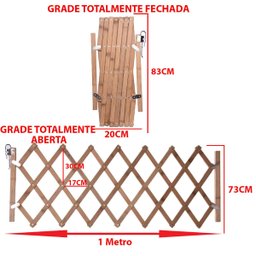 Portao Pet Retratil Cachorro Criança Bebe Grade Bambu Ajustavel Cercadinho Barramento Previne Quedas - 3