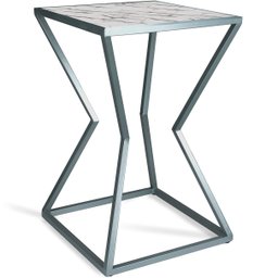 Mesa de Canto Lateral Alta Quadrada para Sala Austria - Prata Vulcano - 1