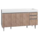 Ver imagem 1 de Balcão Gabinete para Pia sem Tampo 150cm Marrocos Branco/castanho - Lumil