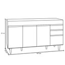 Ver imagem 3 de Balcão Gabinete para Pia sem Tampo 150cm Marrocos Branco/castanho - Lumil
