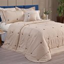 Ver imagem 1 de Cobre Leito Button Queen Bordado 7 Pçs Bege Lilly Home Enxovais