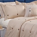 Ver imagem 2 de Cobre Leito Button Queen Bordado 7 Pçs Bege Lilly Home Enxovais