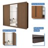 Guarda Roupa Casal com Espelho 3 Portas 6 Gavetas Nápoli Espresso Móveis - 4