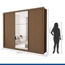 Guarda Roupa Casal com Espelho 3 Portas 6 Gavetas Nápoli Espresso Móveis - 7