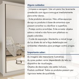 Guarda Roupa Casal Premium Ravena 242cm com Espelho 3 Portas 6 Gavetas Yescasa Branco - 12 Guarda Roupa Casal Premium Ravena 242cm com Espelho 3 Portas 6 Gavetas Yescasa Branco - 12