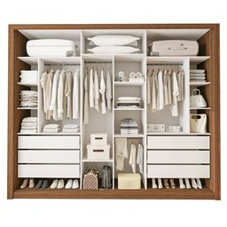 Guarda Roupa Casal Premium Ravena 242cm com Espelho 3 Portas 6 Gavetas Yescasa Marrom/Freijó - 13 Guarda Roupa Casal Premium Ravena 242cm com Espelho 3 Portas 6 Gavetas Yescasa Marrom/Freijó - 13