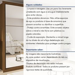 Guarda Roupa Casal Premium Ravena 242cm com Espelho 3 Portas 6 Gavetas Yescasa Marrom/Freijó - 12 Guarda Roupa Casal Premium Ravena 242cm com Espelho 3 Portas 6 Gavetas Yescasa Marrom/Freijó - 12