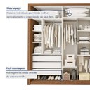 Ver mais imagens de Guarda Roupa Casal Premium Ravena 242cm com Espelho 3 Portas 6 Gavetas Yescasa Marrom/Freijó