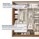 Ver imagem 7 de Guarda Roupa Casal Premium Ravena 242cm com Espelho 3 Portas 6 Gavetas Yescasa Marrom/Freijó