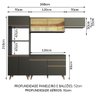 Cozinha Completa Reims com Armário e Balcão Preto Madesa - 3