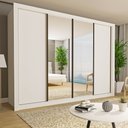 Ver imagem 1 de Guarda Roupa Casal Premium Firenze 279,3cm com Espelho 4 Portas 4 Gavetas Yescasa Branco