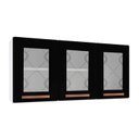Ver imagem 1 de Módulo Cozinha Telasul Mirage New Armário 3 Portas c/ Vidro Branco/Preto