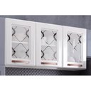 Ver imagem 6 de Módulo Cozinha Telasul Mirage New Armário 3 Portas c/ Vidro Branco/Preto