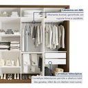 Ver imagem 4 de Guarda Roupa Casal Premium Firenze 279,3cm com Espelho 4 Portas 4 Gavetas Yescasa Marrom/Freijó