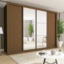 Ver imagem 1 de Guarda Roupa Casal Premium Firenze 279,3cm com Espelho 4 Portas 4 Gavetas Yescasa Marrom/Freijó