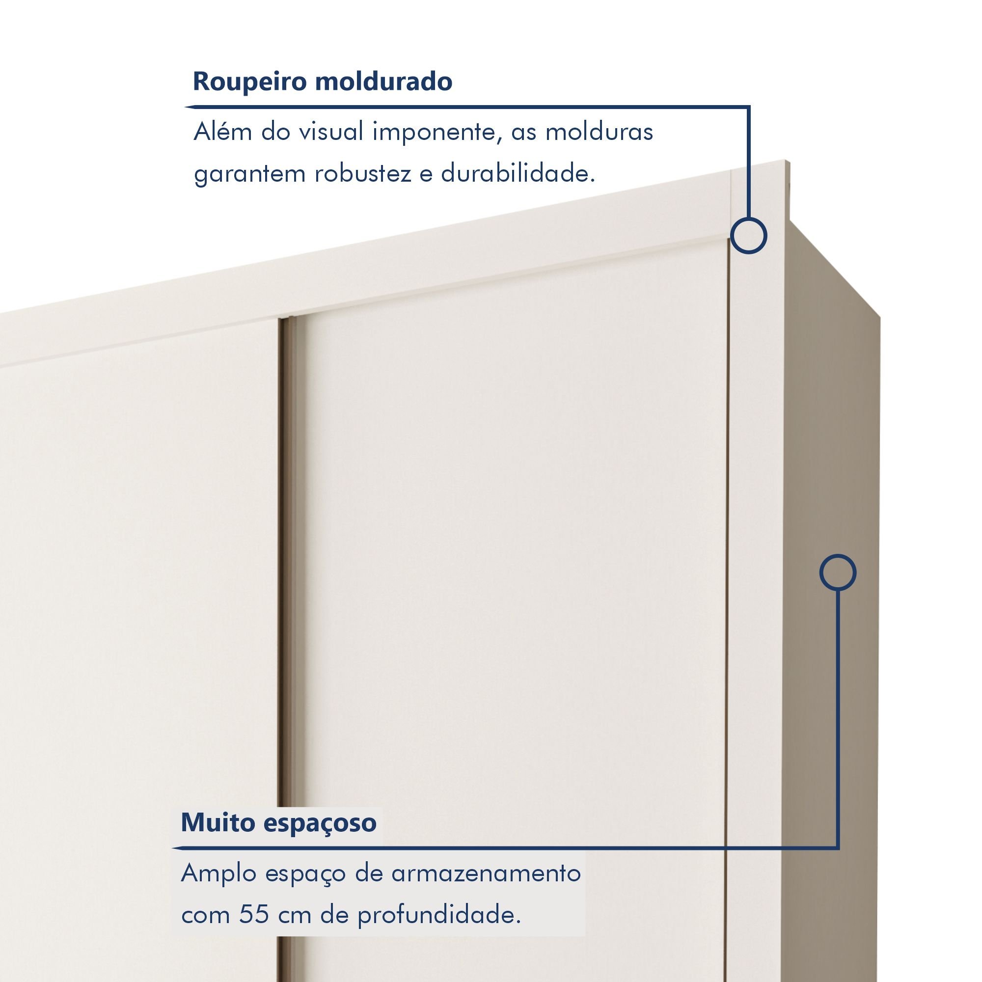 Guarda Roupa Casal Premium Nápoli 279,3cm 4 Portas 4 Gavetas Espresso Móveis - 2