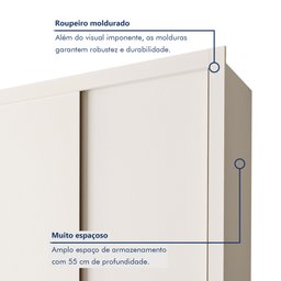 Guarda Roupa Casal Premium Nápoli 279,3cm 4 Portas 4 Gavetas Espresso Móveis - 2