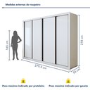 Ver imagem 3 de Guarda Roupa Casal Premium Nápoli 4 Portas de Correr 4 Gavetas 279,3cm Yescasa