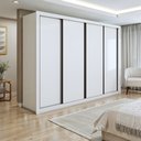 Ver imagem 1 de Guarda Roupa Casal Premium Nápoli 4 Portas de Correr 4 Gavetas 279,3cm Yescasa