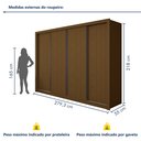 Ver imagem 3 de Guarda Roupa Casal Premium Nápoli 4 Portas de Correr 4 Gavetas 279,3cm Yescasa