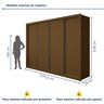 Guarda Roupa Casal Premium Nápoli 242cm 4 Portas 4 Gavetas Espresso Móveis - 3