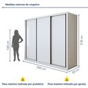 Ver imagem 4 de Guarda Roupa Casal Premium Nápoli 3 Portas de Correr 6 Gavetas 242cm Yescasa