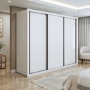 Ver imagem 1 de Guarda Roupa Casal Premium Nápoli 3 Portas de Correr 6 Gavetas 242cm Yescasa