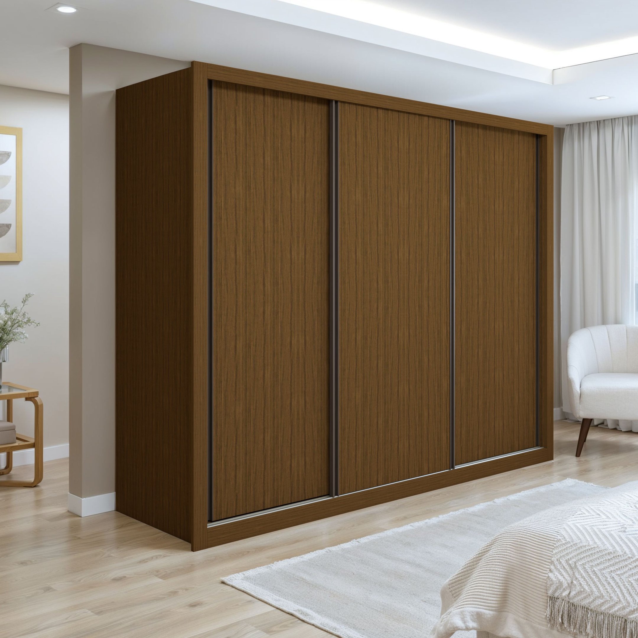 Menor preço em Guarda Roupa Casal Premium Nápoli 242cm 3 Portas 6 Gavetas Espresso Móveis