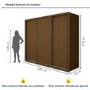 Ver imagem 4 de Guarda Roupa Casal Premium Nápoli 3 Portas de Correr 6 Gavetas 242cm Yescasa